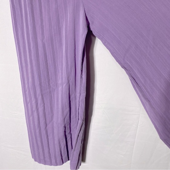 Women’s Lilac Purple Wide Pleated Leg Jumpsuit With Puff Sleeves S - Picture 8 of 16